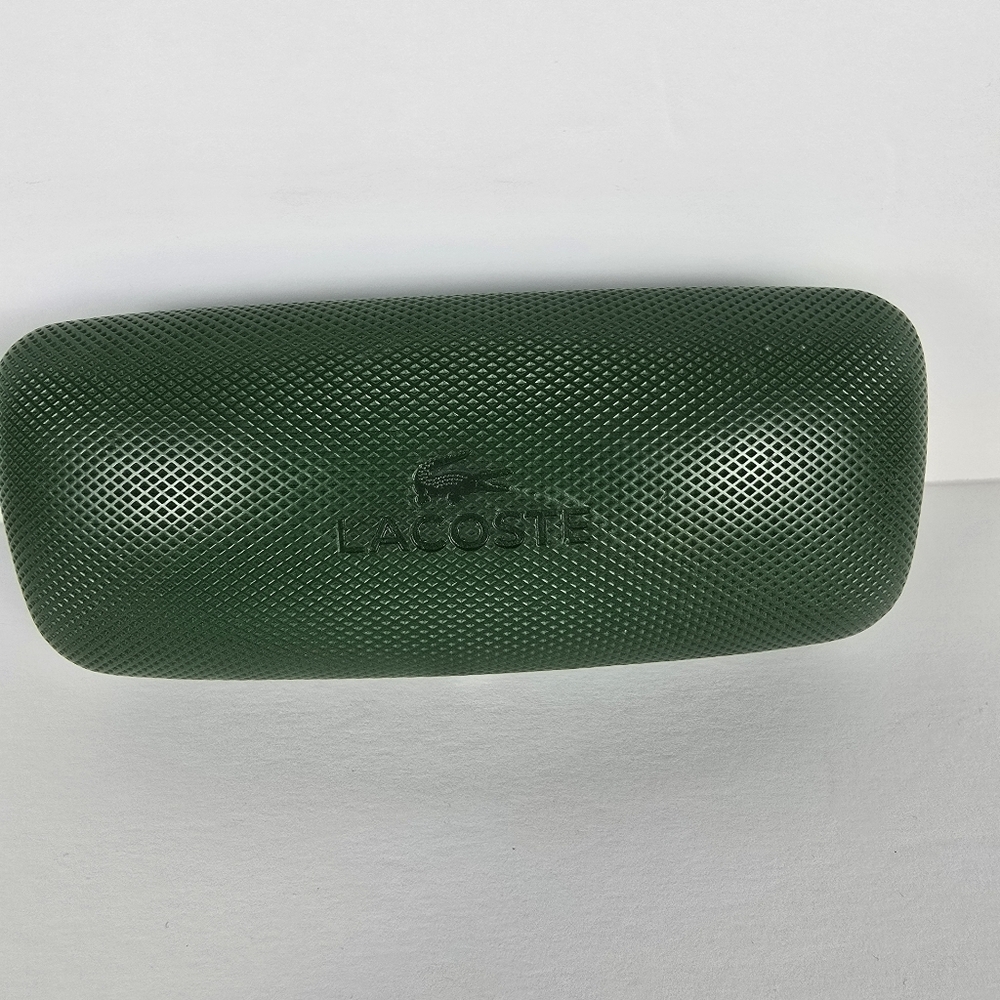 Lacoste Green Textured Eyeglasses Sunglasses Clam Shell Hard Case White Inside